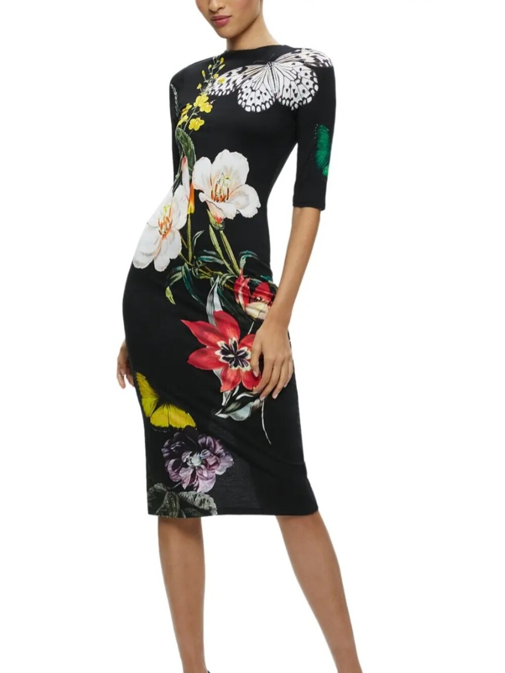 Alice + Olivia Delora Floral Print Dress - Size 6 - Picture 2 of 11